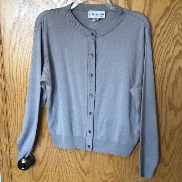 Bedford Fair Sweaters - Bedford Fair - Gray cardigan sweater